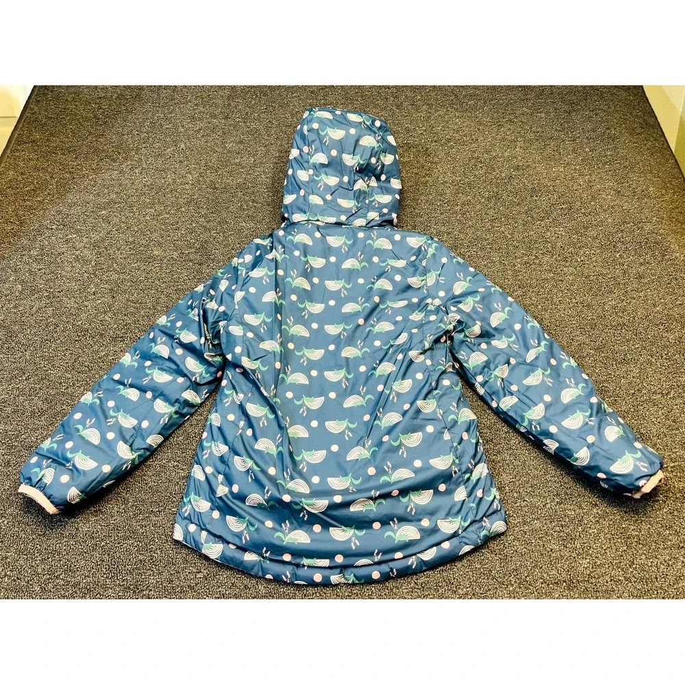 Patagonia Worn Wear Reversible Down Sweater Hooded Jacket Girls Purple Windproof